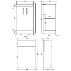 Emily 1000mm Bathroom Toilet & Sink Unit - Natural Oak - Harbour Clarity 525mm Toilet & Seat - Basin B - 18mm Height - Concealed Cistern -Vado Shop 1000 combination tech 1