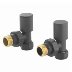 Brenton Anthracite Round Angled Radiator Valves
