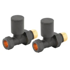 Brenton Anthracite Round Straight Radiator Valves