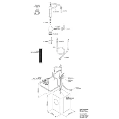 Perrin & Rowe Aquitaine Mini Instant Hot Water Tap - Chrome 13 Perrin & Rowe Aquitaine Mini Instant Hot Water Tap - Chrome -Vado Shop 1323 line drawing