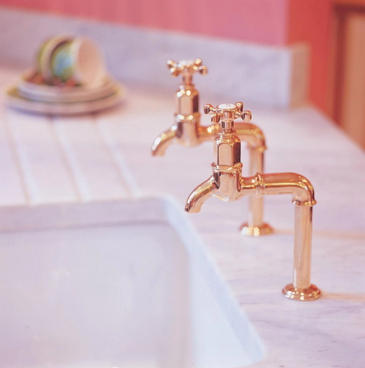 Perrin & Rowe Mayan Crosshead Deck Mounted Bibcocks (Pair) - Chrome 4 Perrin & Rowe Mayan Crosshead Deck Mounted Bibcocks (Pair) - Chrome - Image 4