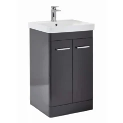 Harbour Identity 600mm Floorstanding Vanity Unit & Basin - Wolf Grey -Vado Shop 600 wolf grey unit