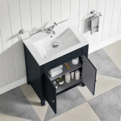 Butler & Rose Catherine Traditional 600mm Floorstanding Vanity Unit With Basin - Shadow Grey 28 Butler & Rose Catherine Traditional 600mm Floorstanding Vanity Unit With Basin - Shadow Grey -Vado Shop 600mm butlerandrose catherine floorstanding traditional vanityunit shadowgrey lifestyle3