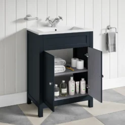 Butler & Rose Catherine Traditional 600mm Floorstanding Vanity Unit With Basin - Shadow Grey 26 Butler & Rose Catherine Traditional 600mm Floorstanding Vanity Unit With Basin - Shadow Grey -Vado Shop 600mm butlerandrose catherine floorstanding traditional vanityunit shadowgrey lifestyle5