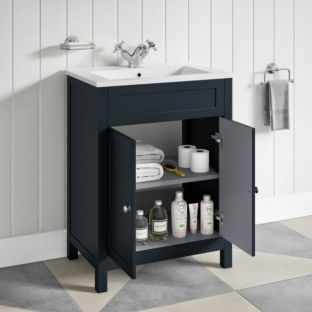 Butler & Rose Catherine Traditional 600mm Floorstanding Vanity Unit With Basin - Shadow Grey 9 Butler & Rose Catherine Traditional 600mm Floorstanding Vanity Unit With Basin - Shadow Grey - Image 9