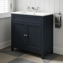 Butler & Rose Catherine Traditional 800mm Floorstanding Vanity Unit With Basin - Shadow Grey -Vado Shop 800mm butlerandrose catherine floorstanding traditional vanityunit shadowgrey lifestyle4