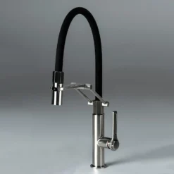 Abode Hex Professional Single Lever Mono Kitchen Mixer With Detachable Spout & Spray - Brushed Nickel -Vado Shop abode hex professional single lever mono tap detachable brushed nickel 1