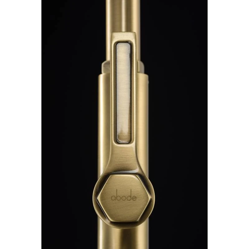 Abode Hex Industrial Single Lever Mono Pull Out Kitchen Mixer Tap - Antique Brass 3 Abode Hex Industrial Single Lever Mono Pull Out Kitchen Mixer Tap - Antique Brass - Image 3