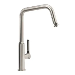 Abode Hex Industrial Single Lever Mono Kitchen Mixer Tap - Brushed Nickel