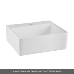 Emily 500mm Floorstanding Unit And Countertop - Gloss White - Square Hudson Reed Countertop Basin -Vado Shop alana 335 rectangular countertop basin banner 9