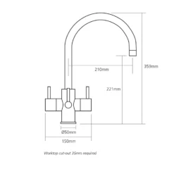 Caple Ardor Puriti Triple Lever Mono Kitchen Mixer & Cold Filtered Water Tap - Chrome -Vado Shop ardpur ch tech