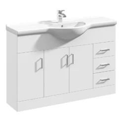 Vellamo Alpine 1200mm White Gloss Floor Standing Vanity Unit & Basin -Vado Shop aspen 1200 cutout bathroom basin unit