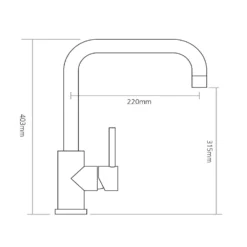 Caple Aspen Quad Single Lever Mono Kitchen Mixer - Stainless Steel -Vado Shop aspq2 ss tech