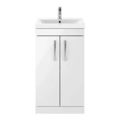Emily 1000mm Combination Bathroom Toilet & Sink Unit With Minimalist Basin, Harbour Clarity 525mm Projection Toilet And Cistern - White Gloss -Vado Shop ath006a cutout