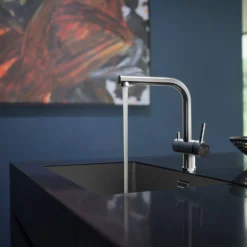 Caple Atmore Puriti Twin Lever Mono Kitchen Mixer & Cold Filtered Water Tap - Chrome