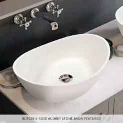 Butler & Rose Audrey 1200mm Floorstanding Countertop Vanity Unit - Spa Grey -Vado Shop audrey countertop basin lifestyle