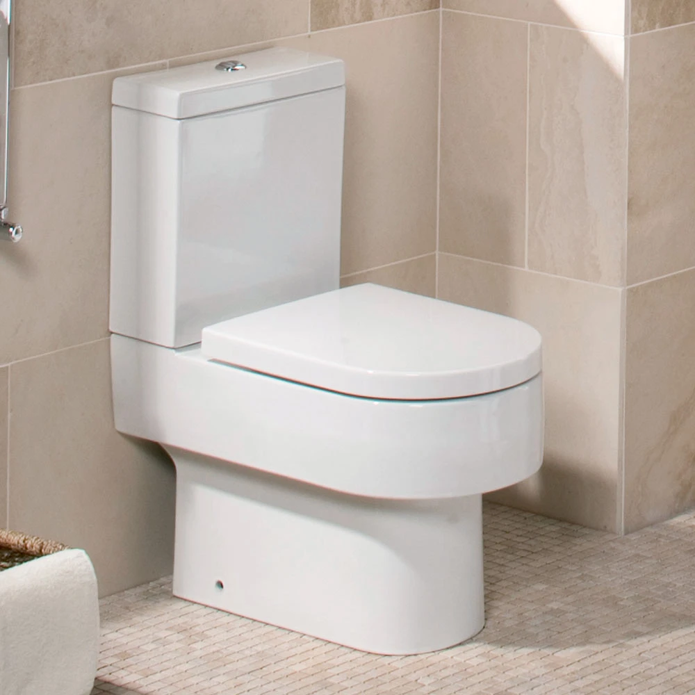 Auk Modern Close Coupled Toilet With Soft Close Seat 1 Auk Modern Close Coupled Toilet With Soft Close Seat