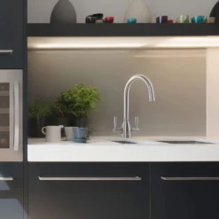 Caple Avel Twin Lever Mono Kitchen Mixer - Stainless Steel -Vado Shop ave2 ss lifestyle 2