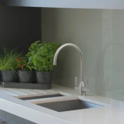 Caple Avel Twin Lever Mono Kitchen Mixer - Brushed Nickel