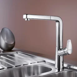 Blanco Avona-S Single Lever Chrome Mono Pull Out Kitchen Mixer Tap
