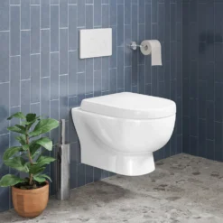 Harbour Serenity Rimless Wall Hung Toilet With Slim Soft Close Seat