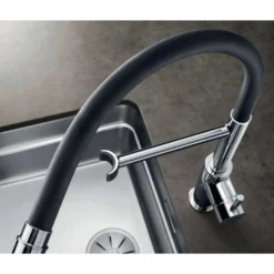 Blanco Catris-S Flexo Single Lever Pull Out Kitchen Mixer Tap With Dual Spray - Matt Black 15 Blanco Catris-S Flexo Single Lever Pull Out Kitchen Mixer Tap With Dual Spray - Matt Black -Vado Shop blanco catris s pull out chrome kitchen tap lifestyle 2