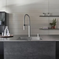 Blanco Culina-S Duo Pull Out Chrome Mono Kitchen Mixer Tap 11 Blanco Culina-S Duo Pull Out Chrome Mono Kitchen Mixer Tap -Vado Shop blanco culina s duo lifestyle mid shot 2