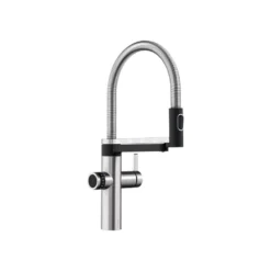 Blanco Evol-S 3-in-1 PVD Steel Smart Measure Filtered Cold Water Mono Kitchen Mixer Tap With Dual Spray -Vado Shop blanco evol s 3 in 1 smart measure pull out kitchen tap cutout