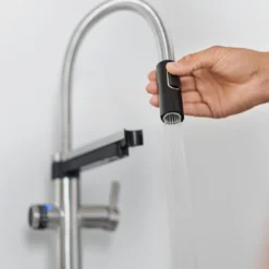 Blanco Evol-S 3-in-1 PVD Steel Smart Measure Filtered Cold Water Mono Kitchen Mixer Tap With Dual Spray -Vado Shop blanco evol s 3 in 1 smart measure pull out kitchen tap lifestyle 3