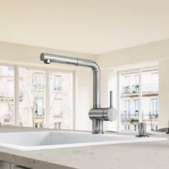 Blanco Linus-S Single Lever Mono Pull Out Kitchen Mixer Tap - Chrome