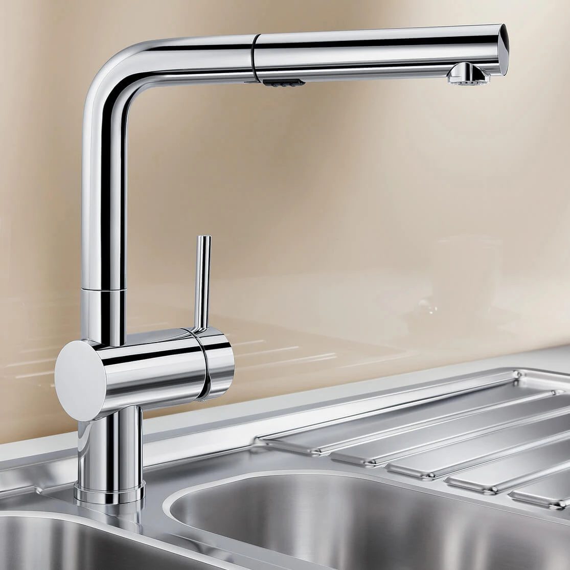 Blanco Linus-S Vario Single Lever Chrome Mono Pull Out Kitchen Mixer Tap With Dual Spray 3 Blanco Linus-S Vario Single Lever Chrome Mono Pull Out Kitchen Mixer Tap With Dual Spray - Image 3