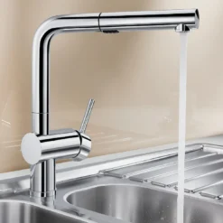 Blanco Linus-S Vario Single Lever Chrome Mono Pull Out Kitchen Mixer Tap With Dual Spray 8 Blanco Linus-S Vario Single Lever Chrome Mono Pull Out Kitchen Mixer Tap With Dual Spray -Vado Shop blanco linus s vario chrome pull out tap lifestyle 3