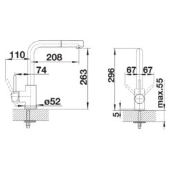 Blanco Mila-S Single Lever Mono Pull Out Kitchen Mixer Tap - Matt Black -Vado Shop blanco mila s single lever mono pull out kitchen tap tech