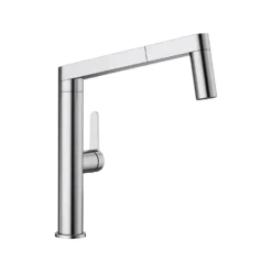 Blanco Panera-S Eco Cold Start Single Lever Brushed Stainless Steel Pull Out Mono Kitchen Mixer Spray Tap -Vado Shop blanco panera pull out tap steel cutout
