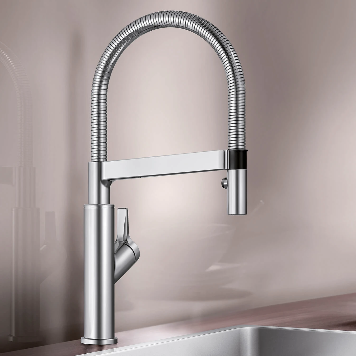 Blanco Solenta-S Semi-Professional Pull Out Kitchen Mixer Spray Tap - PVD Steel 1 Blanco Solenta-S Semi-Professional Pull Out Kitchen Mixer Spray Tap - PVD Steel