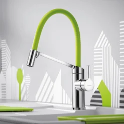 Blanco Viu-S Single Lever Chrome Mono Pull Out Kitchen Mixer Tap With Replaceable Hose 14 Blanco Viu-S Single Lever Chrome Mono Pull Out Kitchen Mixer Tap With Replaceable Hose -Vado Shop blanco viu pull out tap green hose lifestyle