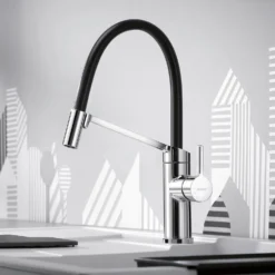 Blanco Viu-S Single Lever Chrome Mono Pull Out Kitchen Mixer Tap With Replaceable Hose 15 Blanco Viu-S Single Lever Chrome Mono Pull Out Kitchen Mixer Tap With Replaceable Hose -Vado Shop blanco viu pull out tap grey hose lifestyle