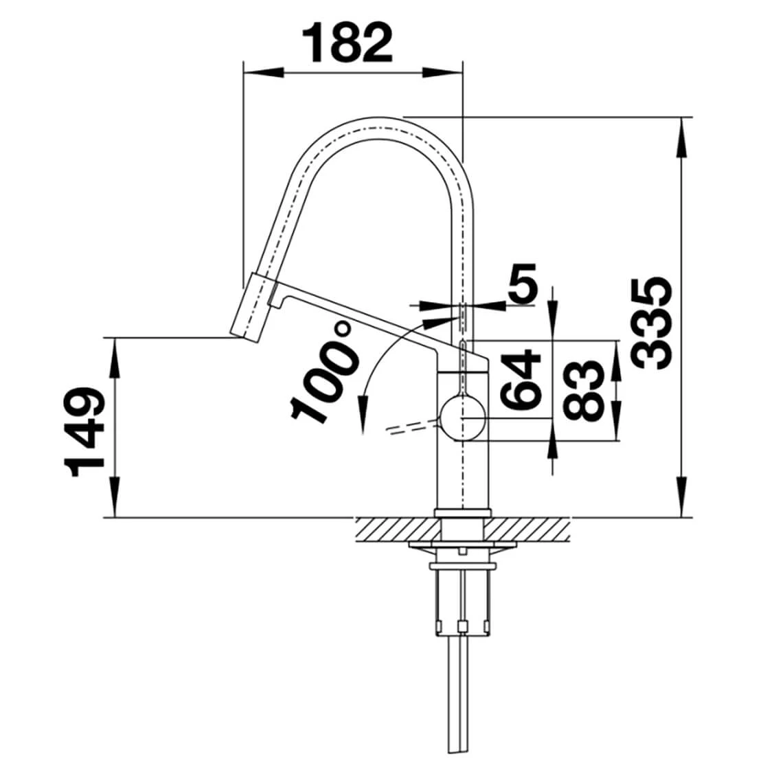 Blanco Viu-S Single Lever Chrome Mono Pull Out Kitchen Mixer Tap With Replaceable Hose 12 Blanco Viu-S Single Lever Chrome Mono Pull Out Kitchen Mixer Tap With Replaceable Hose - Image 12