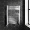 Brenton Chrome Curved Heated Towel Radiator - 22mm - 800 X 400mm