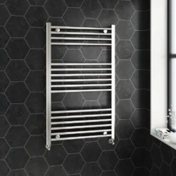 Brenton Chrome Straight Heated Towel Radiator - 22mm - 800 X 500mm