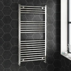 Brenton Chrome Straight Heated Towel Radiator - 22mm - 800 X 500mm -Vado Shop brenton 22mm straight towel rail 1200x600 chrome lifestyle