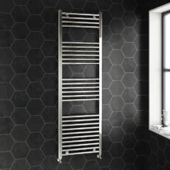 Brenton Chrome Straight Heated Towel Radiator - 22mm - 800 X 500mm -Vado Shop brenton 22mm straight towel rail 1600x500 chrome lifestyle