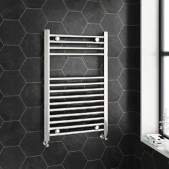 Brenton Chrome Straight Heated Towel Radiator - 22mm - 800 X 500mm -Vado Shop brenton 22mm straight towel rail 800x500 chrome lifestyle