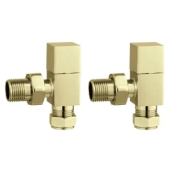 Brenton Angled Radiator Valves - Brushed Brass