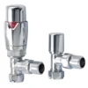 Brenton Thermostatic Straight Radiator Valves - Chrome