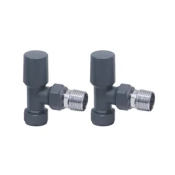 Brenton 15mm Angled Manual Radiator Valves - Anthracite