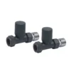 Brenton 15mm Straight Manual Radiator Valves - Anthracite