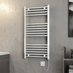 Brenton Apollo Electric Straight Heated Towel Rail - 1000 X 500mm - Thermostatic Element