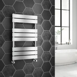 Brenton Avezzano Chrome Flat Panel Heated Towel Rail - 800 X 450mm