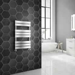 Brenton Avezzano Chrome Flat Panel Heated Towel Rail - 800 X 450mm -Vado Shop brenton avezzano chrome flat panel ladder 800x450 1